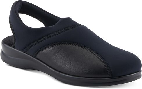Flexus Spring Step Flexia Leather Clogs for Women - European Slingback Round Toe Slip-On Shoes - Ladies Casual Platform Clog for Work - Black EU 36 / US 5.5-6 in Saudi Arabia