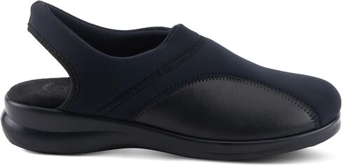 Flexus Spring Step Flexia Leather Clogs for Women - European Slingback Round Toe Slip-On Shoes - Ladies Casual Platform Clog for Work - Black EU 36 / US 5.5-6 in Saudi Arabia