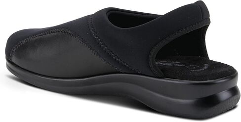 Flexus Spring Step Flexia Leather Clogs for Women - European Slingback Round Toe Slip-On Shoes - Ladies Casual Platform Clog for Work - Black EU 36 / US 5.5-6 in Saudi Arabia