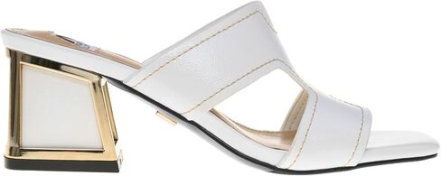 Ninety Union Bright Open Toe Open Back Mule On A Gold Trimmed Heel in Saudi Arabia