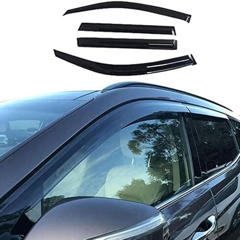 4 قطع من منحرف الرياح الأمامي والخلفي للسيارة Hyundai Santa Fe Santafe 2019-2022 نوافذ جانبية للباب منحرف للرياح والمطر وحارس الدخان وغطاء الرياح ملحقات درع الرياح in Saudi Arabia
