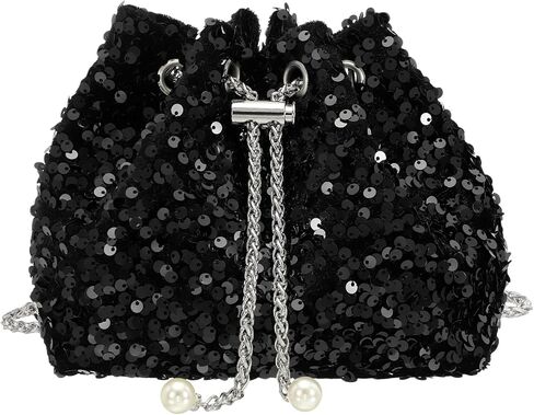 Evening Bag Sparkly Big Sequin Clutch Purse for Women, Drawstring Evening Handbag Bag for Party Bride Formal in Saudi Arabia
