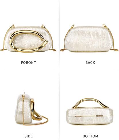 Labair Acrylic Clutch Purses for Women Marble Evening Bag Trendy Metal Handle Purses Handbags for Wedding Party Formal. in Saudi Arabia