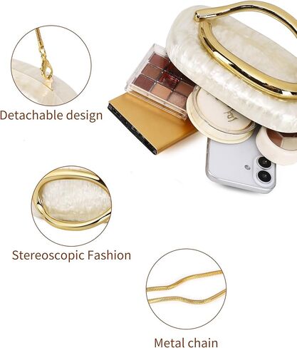 Labair Acrylic Clutch Purses for Women Marble Evening Bag Trendy Metal Handle Purses Handbags for Wedding Party Formal. in Saudi Arabia