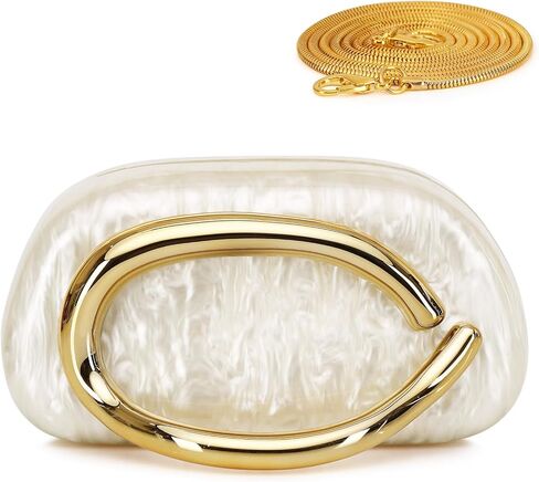 محافظ لابير من الأكريليك للنساء حقيبة سهرة رخامية بمقبض معدني عصري وحقائب يد لحفلات الزفاف الرسمية. in Kuwait