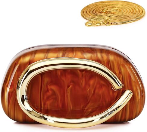 Labair Acrylic Clutch Purses for Women Marble Evening Bag Trendy Metal Handle Purses Handbags for Wedding Party Formal. in Saudi Arabia