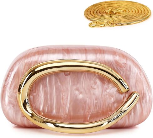 Labair Acrylic Clutch Purses for Women Marble Evening Bag Trendy Metal Handle Purses Handbags for Wedding Party Formal. in Saudi Arabia