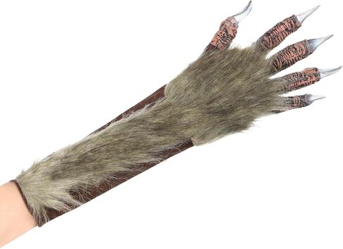 1 زوج بالذئب اليد زي قفازات شعر الأيدي الحيوان فروي مخلب باو قفازات الدب الوحش هالوين زي تأثيري للكبار in Kuwait