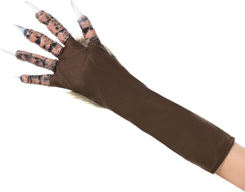 1 زوج بالذئب اليد زي قفازات شعر الأيدي الحيوان فروي مخلب باو قفازات الدب الوحش هالوين زي تأثيري للكبار in Kuwait