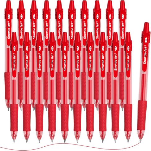 Shuttle Art Retractable Gel Pens, 20 Pack 0.7mm Medium Point Rollerball 10 Black 5 Red 5 Blue Ink Pens Smooth Writing with Comfortable Grip for Writing Journaling Taking Notes Office School Home in Saudi Arabia