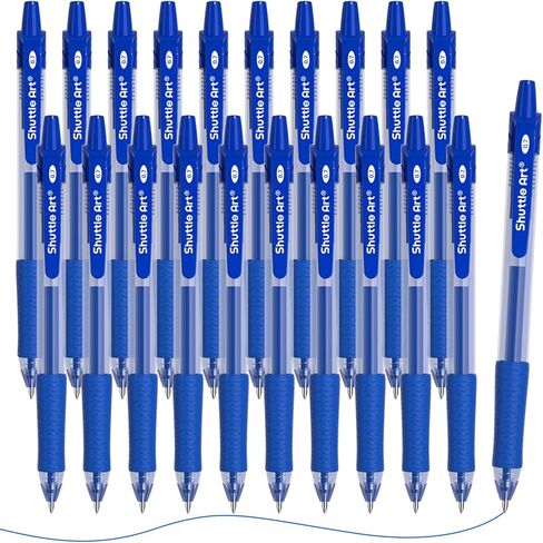 Shuttle Art Retractable Gel Pens, 20 Pack 0.7mm Medium Point Rollerball 10 Black 5 Red 5 Blue Ink Pens Smooth Writing with Comfortable Grip for Writing Journaling Taking Notes Office School Home in Saudi Arabia