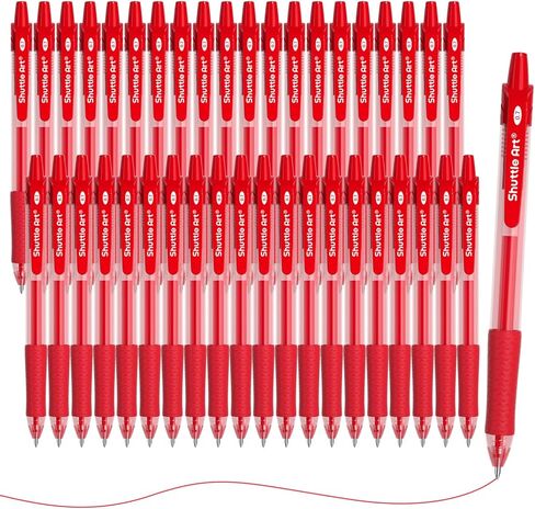 Shuttle Art Retractable Gel Pens, 20 Pack 0.7mm Medium Point Rollerball 10 Black 5 Red 5 Blue Ink Pens Smooth Writing with Comfortable Grip for Writing Journaling Taking Notes Office School Home in Saudi Arabia