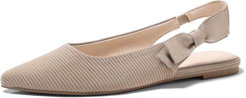 Coutgo Womens Slingback Flats Bow Pointed Closed Toe Dress Shoes Slip on Work Party Shoes in Kuwait