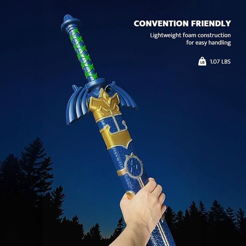 سيف إسفنجي بطول 37 بوصة مع غمد بلاستيكي - مثالي للحفلات التنكرية أو LARP أو الهالوين أو العرض (أزرق) in Kuwait