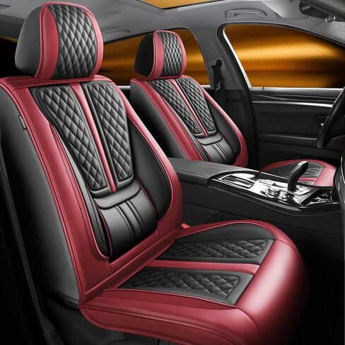 أغطية مقاعد السيارة Fit TSX متوافقة مع Acura TSX 2004-2010 2011 2012 2013 2014. تغطية كاملة من الجلد المقاوم للماء، متوافق مع الوسادة الهوائية، واقي وسادة المقعد لجميع الأحوال الجوية (مجموعة كاملة، أسود) in Kuwait