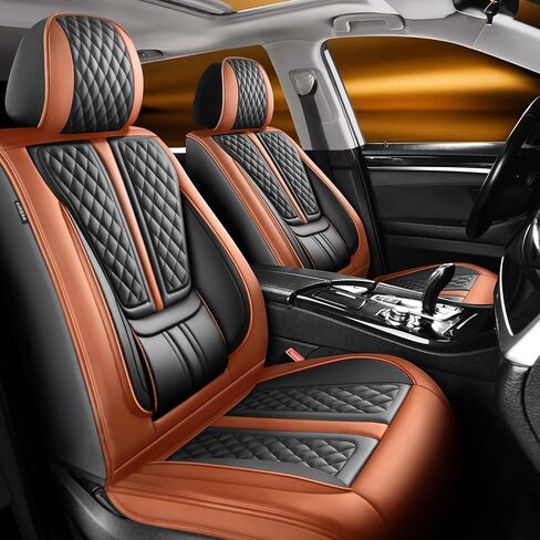 أغطية مقاعد السيارة Fit TSX متوافقة مع Acura TSX 2004-2010 2011 2012 2013 2014. تغطية كاملة من الجلد المقاوم للماء، متوافق مع الوسادة الهوائية، واقي وسادة المقعد لجميع الأحوال الجوية (مجموعة كاملة، أسود) in Kuwait