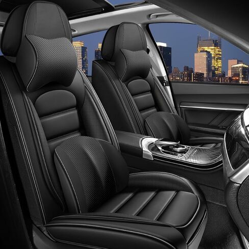 أغطية مقاعد السيارة لسيارة VW Volkswagen Taos 2022-2025، غطاء مقعد السيارة من جلد نابا، واقيات مقاعد مقاومة للماء، وسائد قابلة للتنفس (أسود وأحمر، 5 مقاعد قياسية) in Kuwait