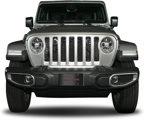 iPick Image for Jeep Gladiator 3D Logo Red Edge Black Carbon Fiber Patten Steel License Plate - Official Licensed in Saudi Arabia