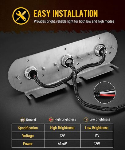 Partsam 1Pcs Radius-Style 14" Front Air Cleaner Light Bar with 3Pcs Glass Watermelon Lights, Stainless Steel Bracket, Compatible with Peterbilt Kenworth Freightliner Trucks, Amber Lens in Saudi Arabia