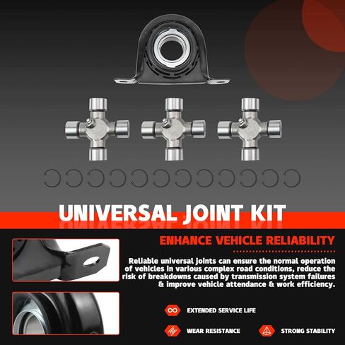 محمل حامل عمود الإدارة ومجموعة وصلات U متوافقة مع Ford F250 Super Duty F350 Super Duty 1999-2010 HB88508 in Saudi Arabia
