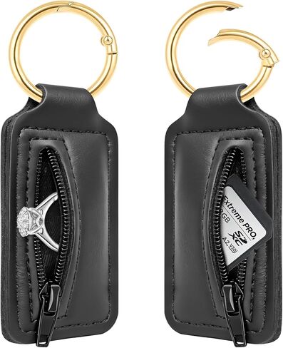 2 قطعة حامل حلقي صغير لسلسلة المفاتيح صندوق مجوهرات صغير للسفر - حامل حلقي للسفر بسحاب على الوجهين للصالة الرياضية، وحقيبة حلقية صغيرة للنساء والفتيات والرجال in Kuwait