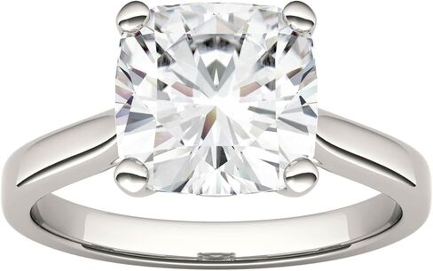 Charles & Colvard 14K White Gold Moissanite 9mm Cushion Engagement Ring, 3.30ct DEW in Saudi Arabia