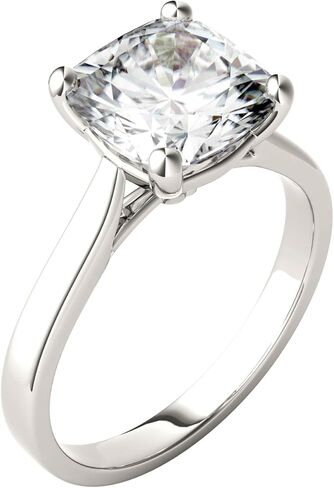 Charles & Colvard 14K White Gold Moissanite 9mm Cushion Engagement Ring, 3.30ct DEW in Saudi Arabia