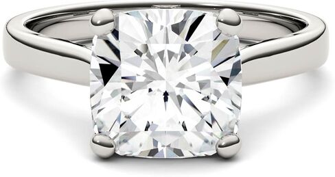Charles & Colvard 14K White Gold Moissanite 9mm Cushion Engagement Ring, 3.30ct DEW in Saudi Arabia