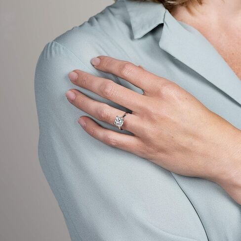 Charles & Colvard 14K White Gold Moissanite 9mm Cushion Engagement Ring, 3.30ct DEW in Saudi Arabia