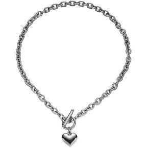 قلادات JAYUMO ذهبية وفضية على شكل قلب مكتنزة للنساء قلادة من الفولاذ المقاوم للصدأ in Kuwait