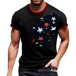 WENKOMG1 Men's America 250 T Shirt USA Patriotic Flag Print Athletic Workout Performance T-Shirt, S-2XL in Kuwait