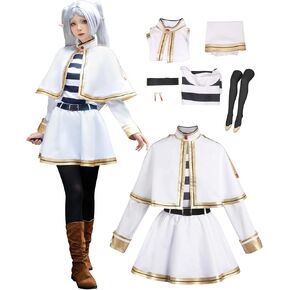 الساحرة تأثيري حلي المرأة قزم قميص تنورة فستان أبيض كيب الجوارب اكسسوارات أنيمي الزي الكبار in Kuwait