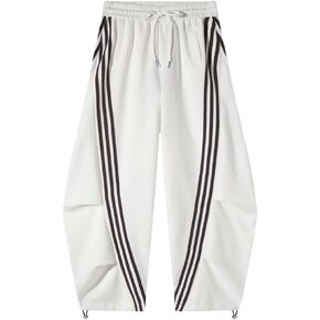 Flooo Loose Wide Leg Striped Track Pants, Women's Casual Streetwear Joggers with Elastic Waistband and Side Pockets in Saudi Arabia