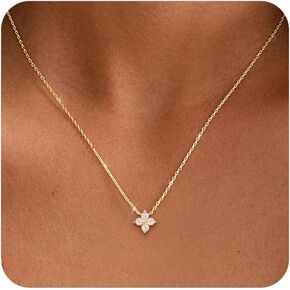 جوهرة الميلاد القلائد الذهبية للنساء لذيذ غير تشويه 14K الذهب مطلي الماس قلادة مكعب زركونيا قلادة القلائد النساء الذهب العصرية مجوهرات وصيفه الشرف عيد ميلاد هدية عيد الميلاد in Kuwait