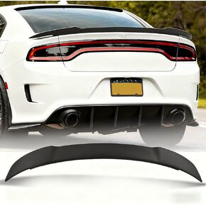 سبويلر خلفي متوافق مع شاحن 2011-2022 GT/RT/SE/SRT/SXT ذو 4 أبواب سيدان طراز Hellcat طراز Hellcat الخلفي وجناح الشفاه ذو ذيل البط باللون الأسود غير اللامع in Kuwait