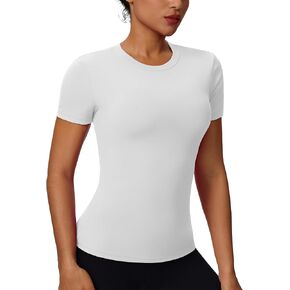 Women's Compression Shirt Short Sleeve Workout Tops Athletic Gym Shirts Dry Fit T-Shirt Running Yoga Base Layer in Kuwait