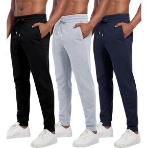 بنطلون رياضي رجالي بجيوب، 3 قطع من السراويل الرياضية الصوفية غير الرسمية للرجال مع رباط in Kuwait