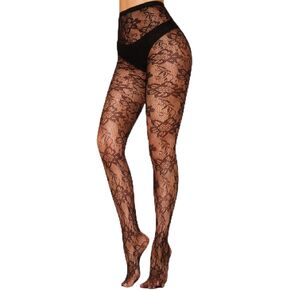 Floral Pattern Fishnet tights Lace Hosiery High Waist Pantyhose High Waist Sexy Stockings in Kuwait