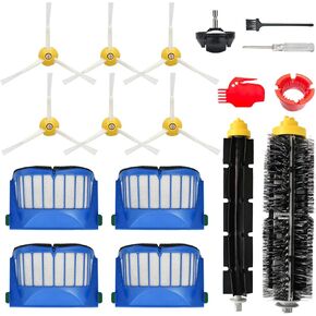 مجموعة ملحقات قطع الغيار لسلسلة iRobot Roomba 600 692 675 677 671 694 614 691 670 615 676 639 621 679 ملحق المكنسة الروبوتية، 1 فرشاة رئيسية، 4 فلتر، 6 فرشاة جانبية، 1 عجلة دوارة in Saudi Arabia