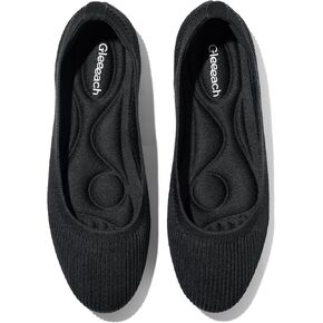 Women's Knit Work Flats, Round Toe Lightweight Comfortable Office Dress Shoes for All-Day Standing in Saudi Arabia