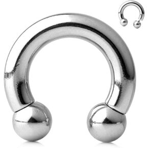 2 قطعة (زوج) 316L الجراحية الصلب التعميم الخيوط الداخلية الحديد الكرة حدوة الحصان 16G 14G 12G 10G 8G 6G 4G 2G 0G 00G in Kuwait