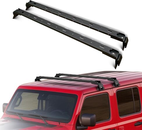 لرفوف السقف JK JL JT XJ دعامات تثبيت متقاطعة متوافقة مع 2007-2026 Jeep Wrangler JK JKU JL JLU Gladiator JT & 1984-2001 Jeep Cherokee XJ Hardtop، حامل البضائع العارضة على السقف in Kuwait