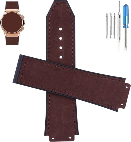 حزام بديل من الجلد غير اللامع من سلسلة Big Bang مقاس 25 مم متوافق مع أبعاد حزام ساعة Hublot Big Bang: 19 مم × 25 مم × 22 مم حزام ساعة رجالي / سوار معصم نسائي in Kuwait