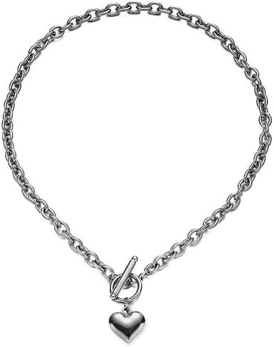 قلادات JAYUMO ذهبية وفضية على شكل قلب مكتنزة للنساء قلادة من الفولاذ المقاوم للصدأ in Kuwait