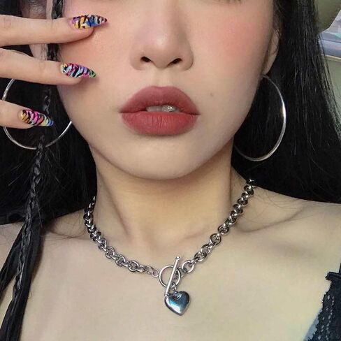 قلادات JAYUMO ذهبية وفضية على شكل قلب مكتنزة للنساء قلادة من الفولاذ المقاوم للصدأ in Kuwait