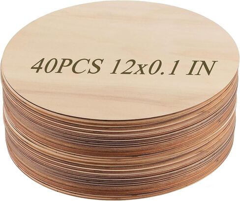 50 Pack 7.8 Inches Wood Circle for Craft, Natural Unfinished Wood Rounds, Round Wood Cutouts for Painting, DIY Craft, Decoration in Kuwait