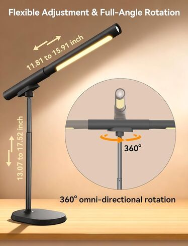 مصباح مكتب لاسلكي، ضوء عمل LED مغناطيسي، مصباح يعمل ببطارية قابلة لإعادة الشحن، سطوع خافت و3 أوضاع ألوان، إضاءة طاولة لاسلكية للقراءة، السرير، مصباح يدوي مع ضوء إشارة للتخييم in Kuwait