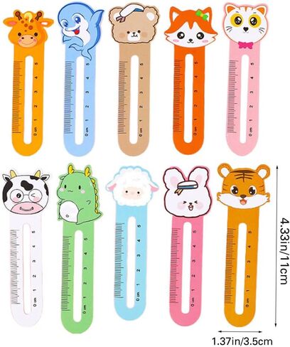 400 Pieces Cute Animal Bookmarks with 10 Different Kawaii Animal Patterns Reading Ruler Style Bookmarks Bulk Page Markers for Women Students Book Lovers Gift School Home Office Supplies in Saudi Arabia
