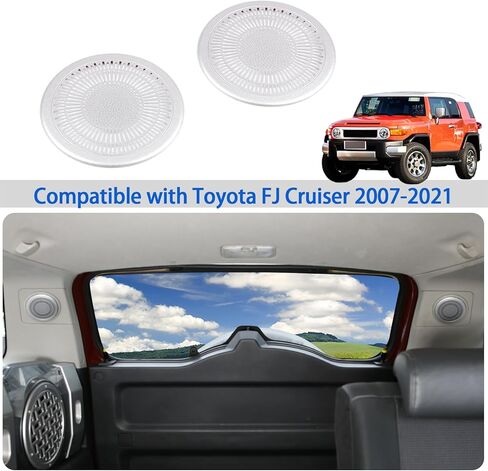 غطاء مزخرف لمكبر الصوت متوافق مع Toyot@ FJ Cruiser 2007-2021، ملحقات شبكة بوق الصوت الخلفي من الفولاذ المقاوم للصدأ، قطعتان in Saudi Arabia