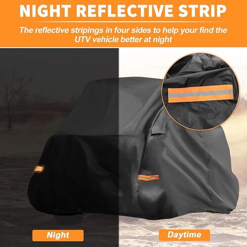 غطاء X AUTOHAUX UTV لقائد Can-am XT XT-P x MR مقاوم للماء جنبًا إلى جنب غطاء خارجي للحماية من المطر والشمس باللون الأسود 133.86 بوصة × 63.78 بوصة × 74.02 بوصة (الطول * العرض * الارتفاع) in Saudi Arabia